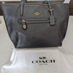 Coach Taylor Women's Pebbled Leather Tote Bag - Black